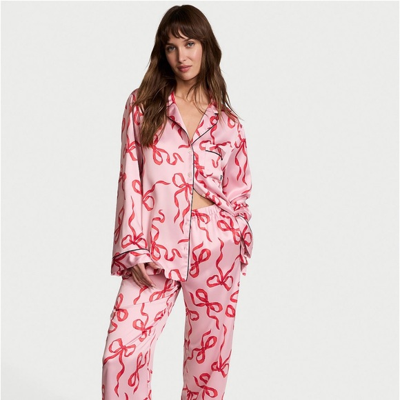 Victoria secrets chalk rose bows pj - Picture 1 of 4